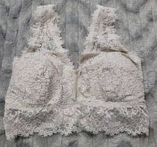Aerie Size S DD Beige Floral Lace Boho Festival Bra Bralette NWT