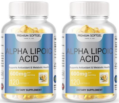 240 Softgels Alpha Lipoic Acid - 600mg Per Serving  240 Servings