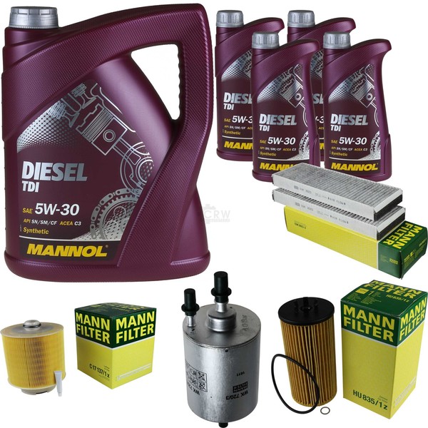 MANN-FILTER Inspektionspaket Mannol 9L Diesel Tdi 5W-30 FüR Audi A6 Avant 4.2-image