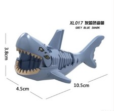 Lego type Zombie Shark Grey Blue.