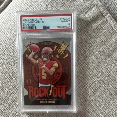 2024 Panini Absolute Rock Out Rookie Jayden Daniels #RO-JDS PSA 8 Commanders