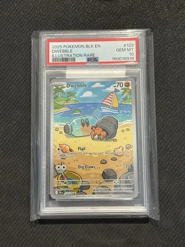 2025 Pokemon Black Bolt Dwebble IR 129/086 PSA 10 Gem Mint Illustration Rare