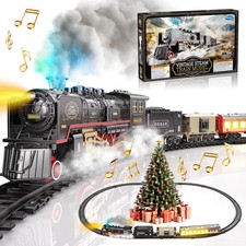Electric Train Toy with Smokes,Lights and Sound,Train Set for Under Christmas...