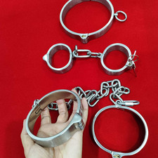 Heavy Duty Shackles Bracelets Handcuffs Ankle Neck Collar BDSM Bondage Restraint