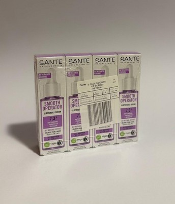 4x 30ml Sante Smooth Operator Serum    7,3% Glättendes Serum, vegan,