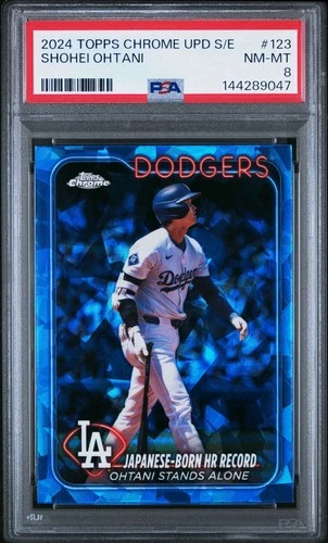 Shohei Ohtani 2024 Topps Chrome Update Sapphire Edition #123 PSA 8 NM-MT Dodgers