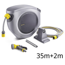 Schlauchtrommel 35m+2m 1/2"  mit Wandhalterung, 8-Funktionsbrause, RoHS gepr&uuml;ft