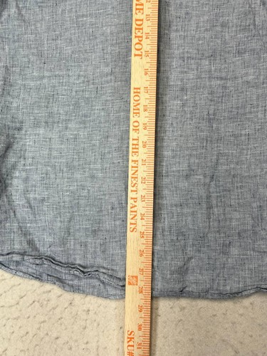 NORDSTROM Blue 100% Linen Long Sleeve Button up Shirt Medium classic fit - Picture 4 of 9