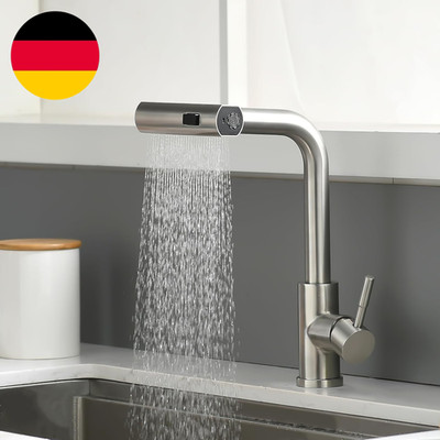 AIMADI Küchenarmatur Ausziehbar,Wasserhahn Küche Mit 3-Wege-Duschbrause & 38Cm S