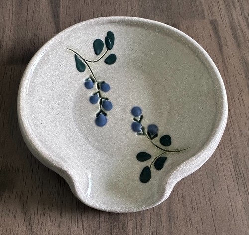 VTG MPM Mountain Meadows Pottery Spoon Rest Berries Floral Signed & Dated