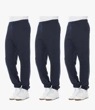 Yacht & Smith 3 Pack Mens Bulk Jogger Sweatpants, Navy, XXL - NEW