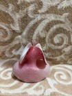 Unmarked Pink & White Spatter Art Glass Figurine Glossy Decorative Display — photo 2