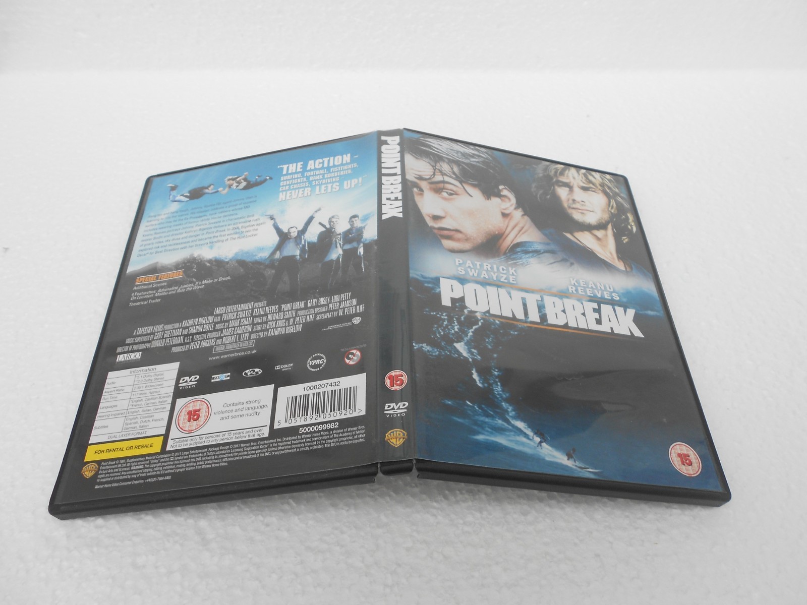 Patrick Swayze Keanu reeves  Point Break (DVD, 2011) region 2 DVD