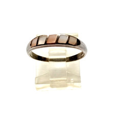 Vintage Sterling Silver Mother of Pearl Band Ring Size - 8 1/4