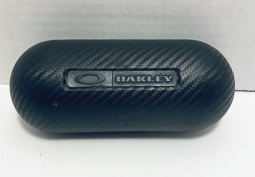 Oakley Sunglasses Case Black Hard Shell Carbon Fiber Pattern Logo Pill Shape