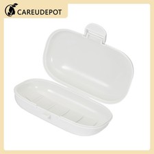 1Pcs Portable Travel Soap Dish Box Soap Holder for Camping Gym with Cover White