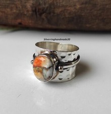 Pink Oyster Turquoise Solid 925 Sterling Silver Statement Ring, All Size M1662