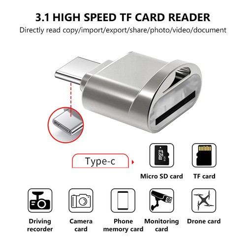 Micro SD Card Reader Adapter USB 3.1 Type C USB-C For Macbook PC Mobile OTG 99B - Picture 4 of 11