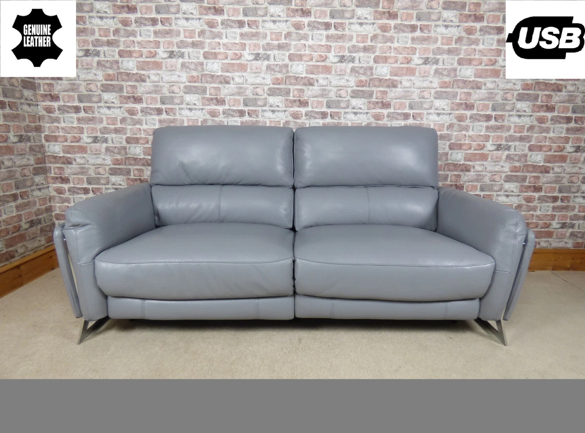 AMARILLA Designer 3 Seater Power Recliner Sofa Top Grain Leather