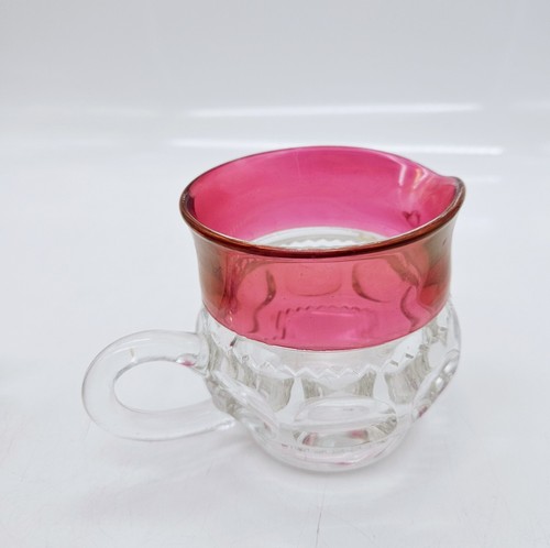 Colony Kings Crown Thumbprint Glass Sugar & Creamer Set Ruby Red in Box - Picture 5 of 9