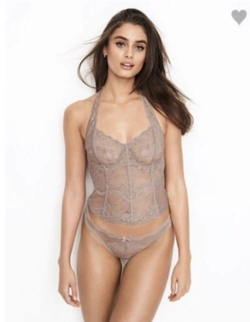 Victoria’s Secret Halter Corsé Lencería Gris Piedra Talla Mediana Foto 3 de 4