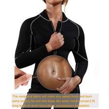 Women's Neoprene Sauna Vest with Sleeves Gym Hot Sweat Suit Weight Loss GYM USA
