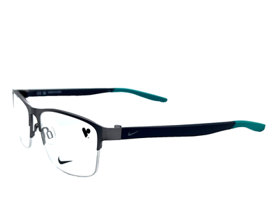 New NIKE NK-8153 073 Satin Gunmetal & Green Eyeglasses 55/15/145 NIKE MEN main image 2
