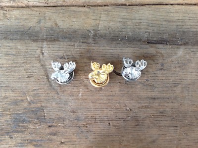 3 Fraternal Order of Moose Screw-back Pins 