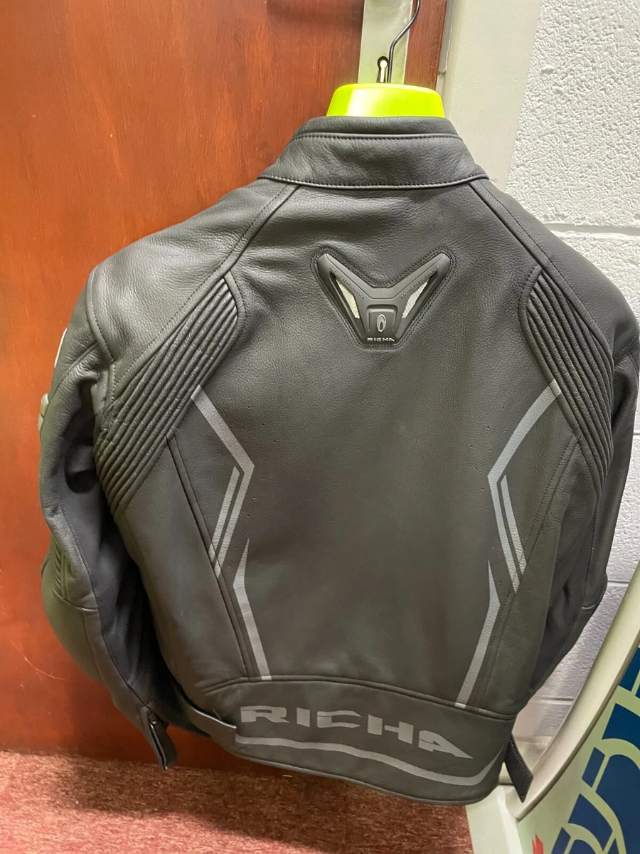 Richa Monza leather jacket black and grey chest size 42 L XL eBay