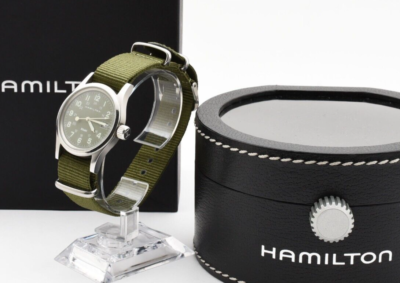 EXC+5 [Paper Box] Hamilton Khaki 6359 Green Dial Quartz Watch From 