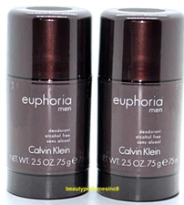 Lot of 2 - Calvin Klein Euphoria For Men 2.5 oz Deodorant Stick Brand New
