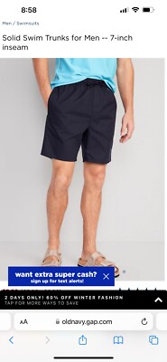 Old Navy Solid Swim Trunks for Men 7-inch inseam XXXXL Big Navy