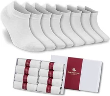 Women’s Bamboo Ankle Socks "White" – Soft & Breathable (8 Pack)-631