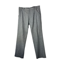 Men's gray pure wool tweed pattern pants