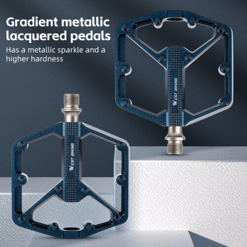 Bicycle Pedals Aluminum 3 Bearings Gradient Bike Pedals Platform Pedals 9/16 in - Picture 10 of 19