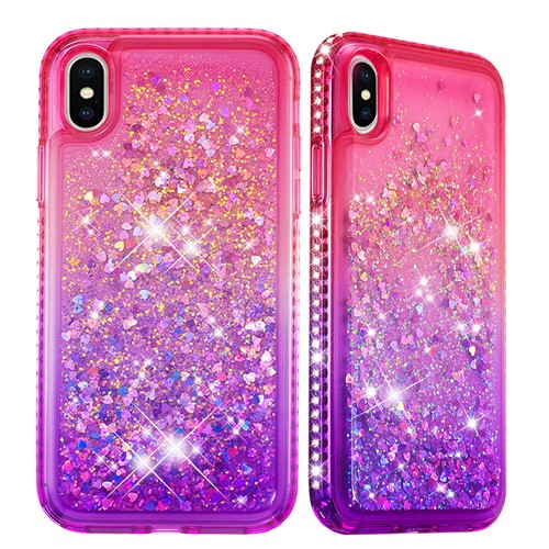 For iPhone X/XS/XS MAX Bling Sparkly Flowing Liquid Floating Soft TPU Girls Case - Picture 8 of 25