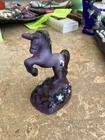 Fenton Glass Purple Satin Butterfly Noir Unicorn Figurine Ltd Ed #22/38 M Kibbe