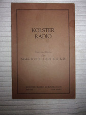 Vintage 1928 Kolster Radio Newark NJ Instructions for Models K22 K23 K24 K27 K28