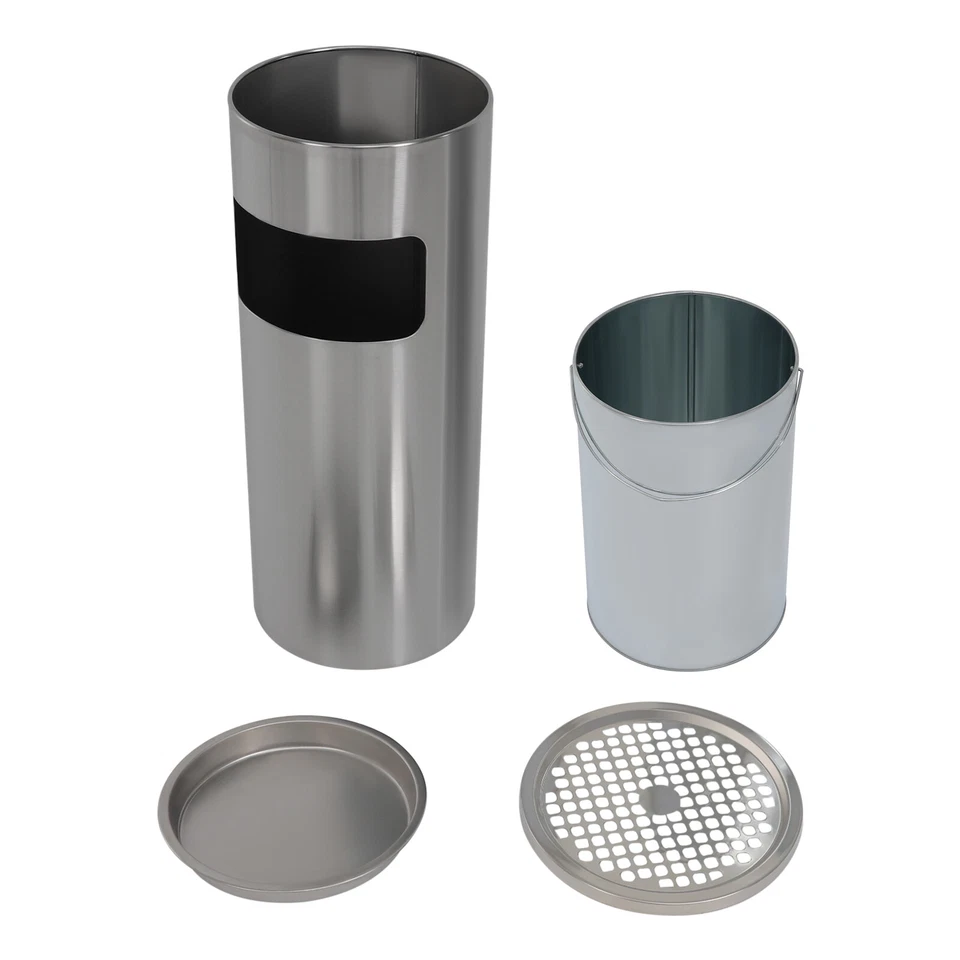 30L Indoor/Outdoor Stainless Steel Dustbin with Pedestal Ashtray for Hotel, Office Building - Image 4 of 4