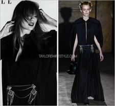 NWT. $12000 GUCCI Cape Sleeve Open Front Crystal-embellished Belted Gown IT44