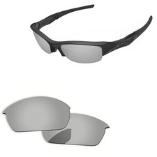 Lenslog Silver Chrome Mirror Polarized Replacement Lens for-Oakley Flak Jacket