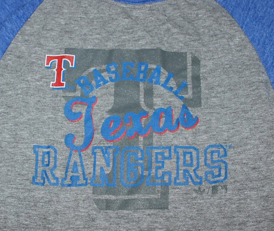 Camiseta de béisbol Adidas originales de los Texas Rangers para niñas jóvenes longitud 3/4 M 10/12 Foto 3 de 4