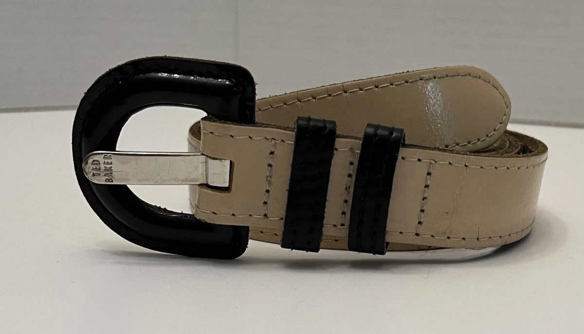 Ted Baker Skinny Belt Beige Bow Accent Buckle Adjustable Solid Women Size 0/1 Buy Gold Bow Skinny Stretch Belt from Next USA main image 4