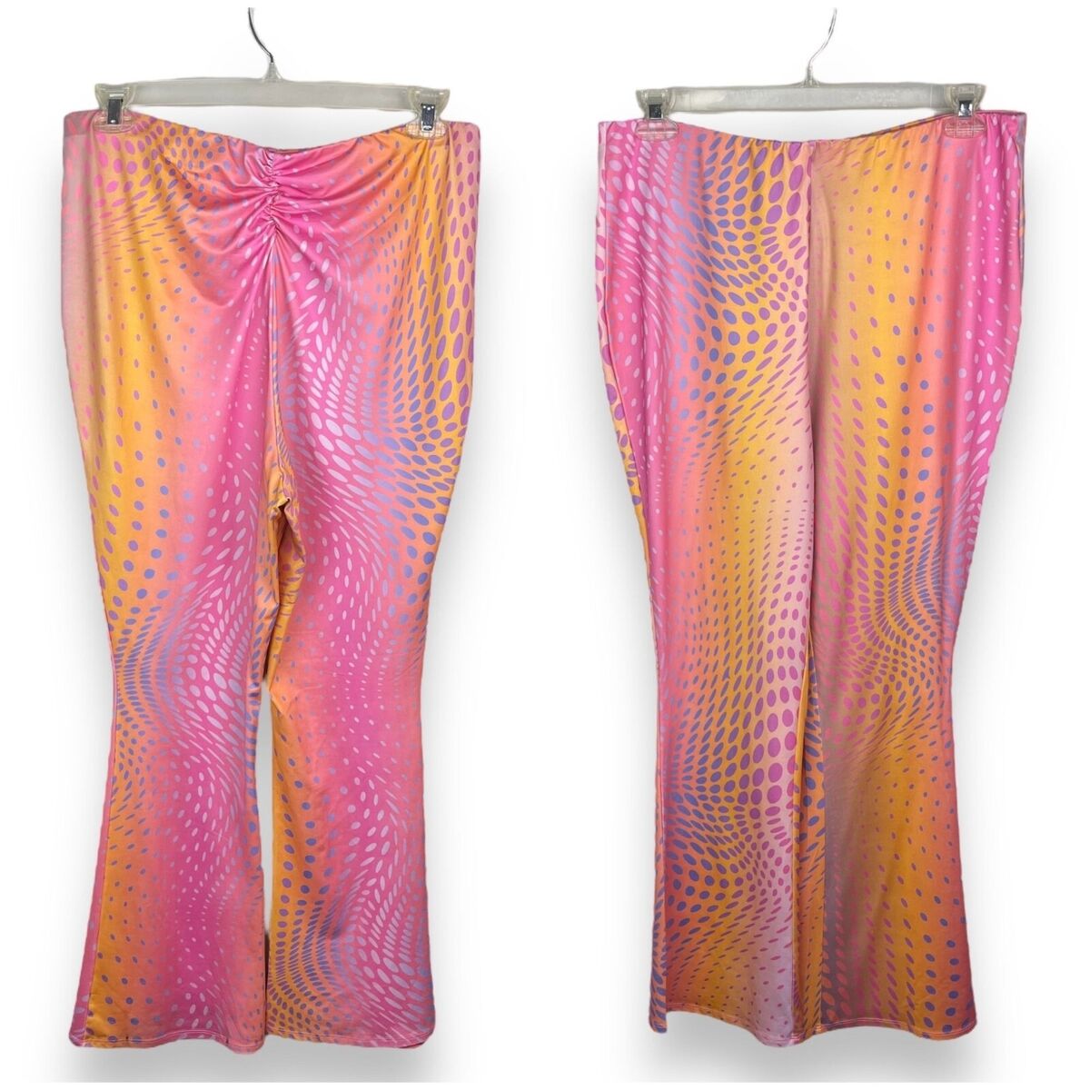 H&M Disco Sunset Festival Flare Leggings in Stretch Jersey - Size XL