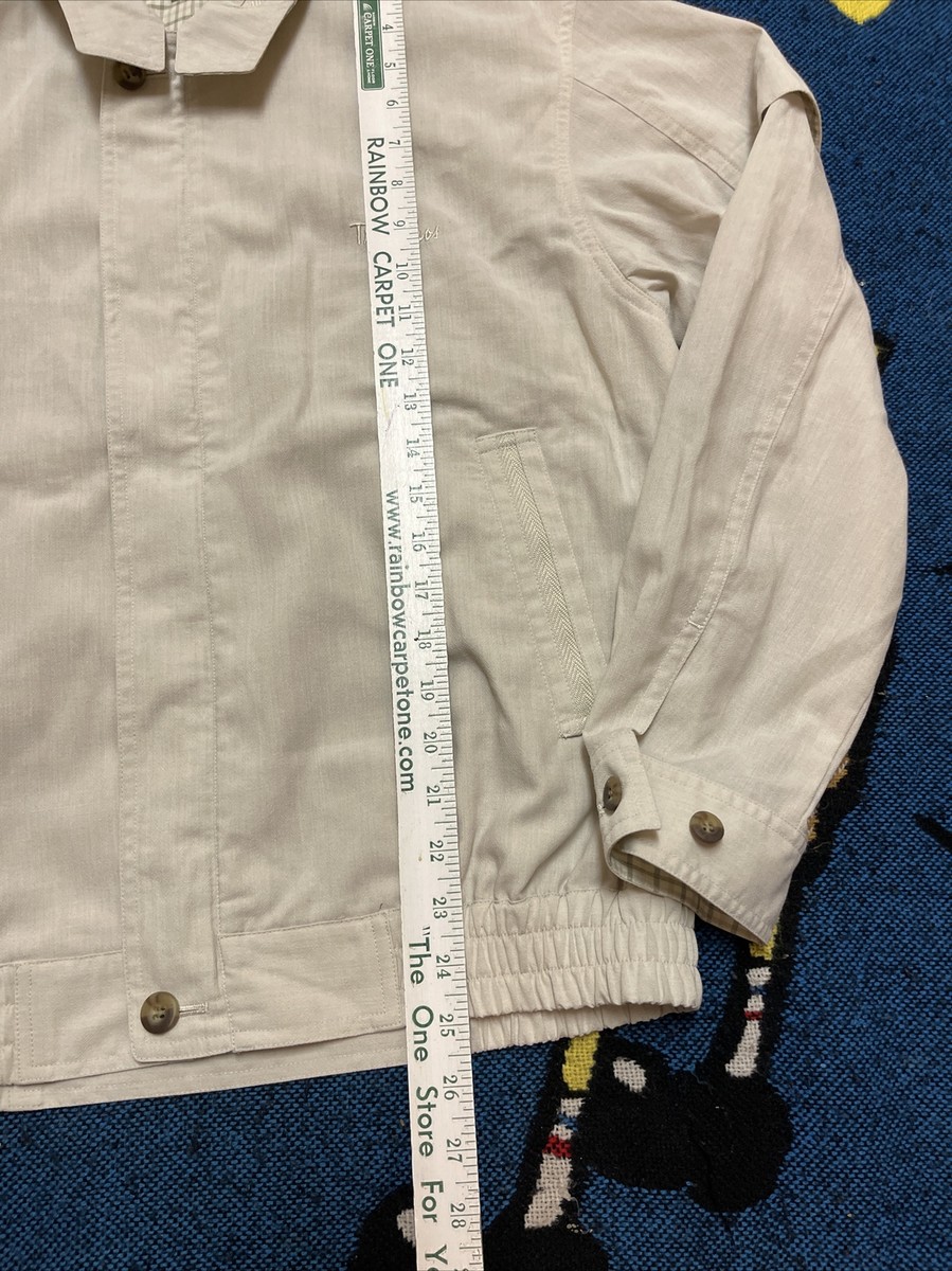 TROY BROS jacket Zip Ivory Off White Yellow Large Long Sleeve | eBay