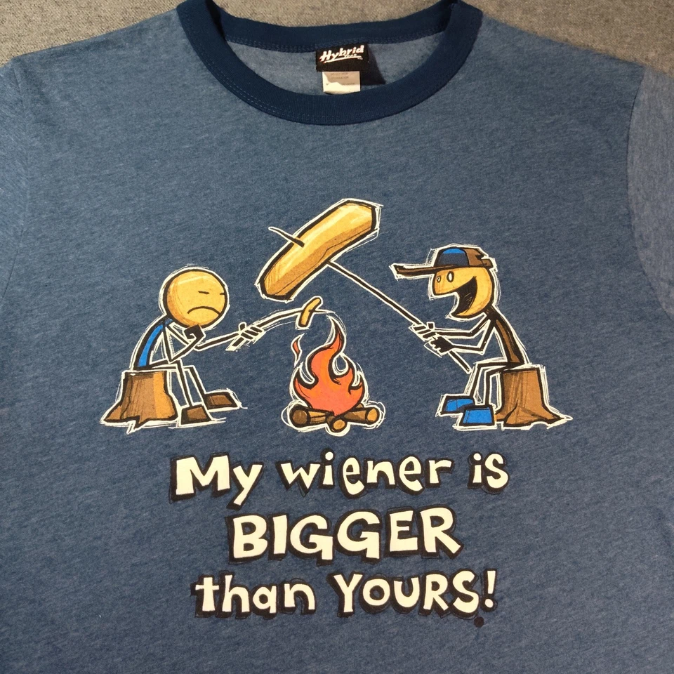 My Weiner Is Bigger Than Yours 烧烤男孩新奇 T 恤青少年大号复古 Y2K — 第 2/4 张图片
