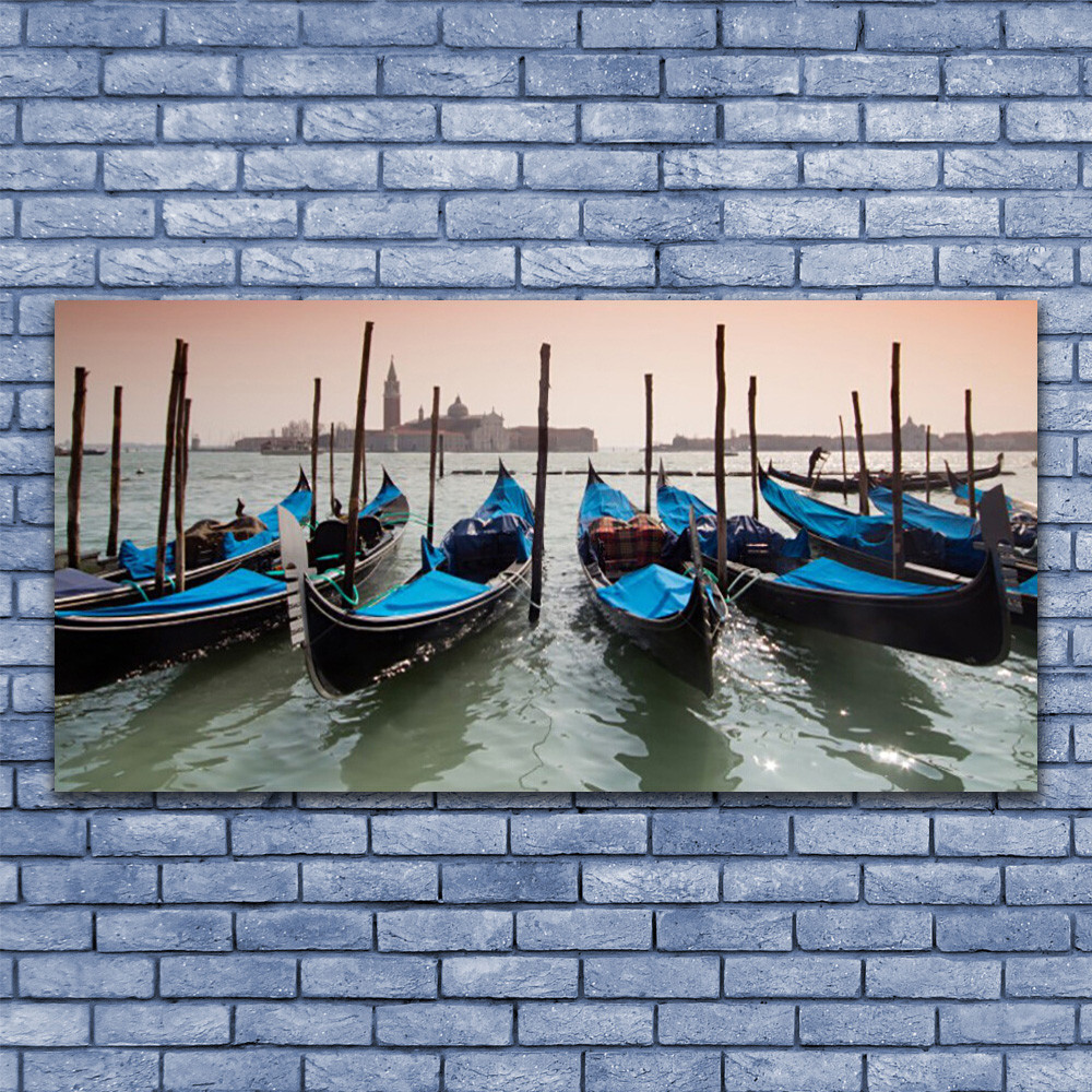 Image sur verre acrylique 140x70 cm pour agrandir l'espace avec des bateaux