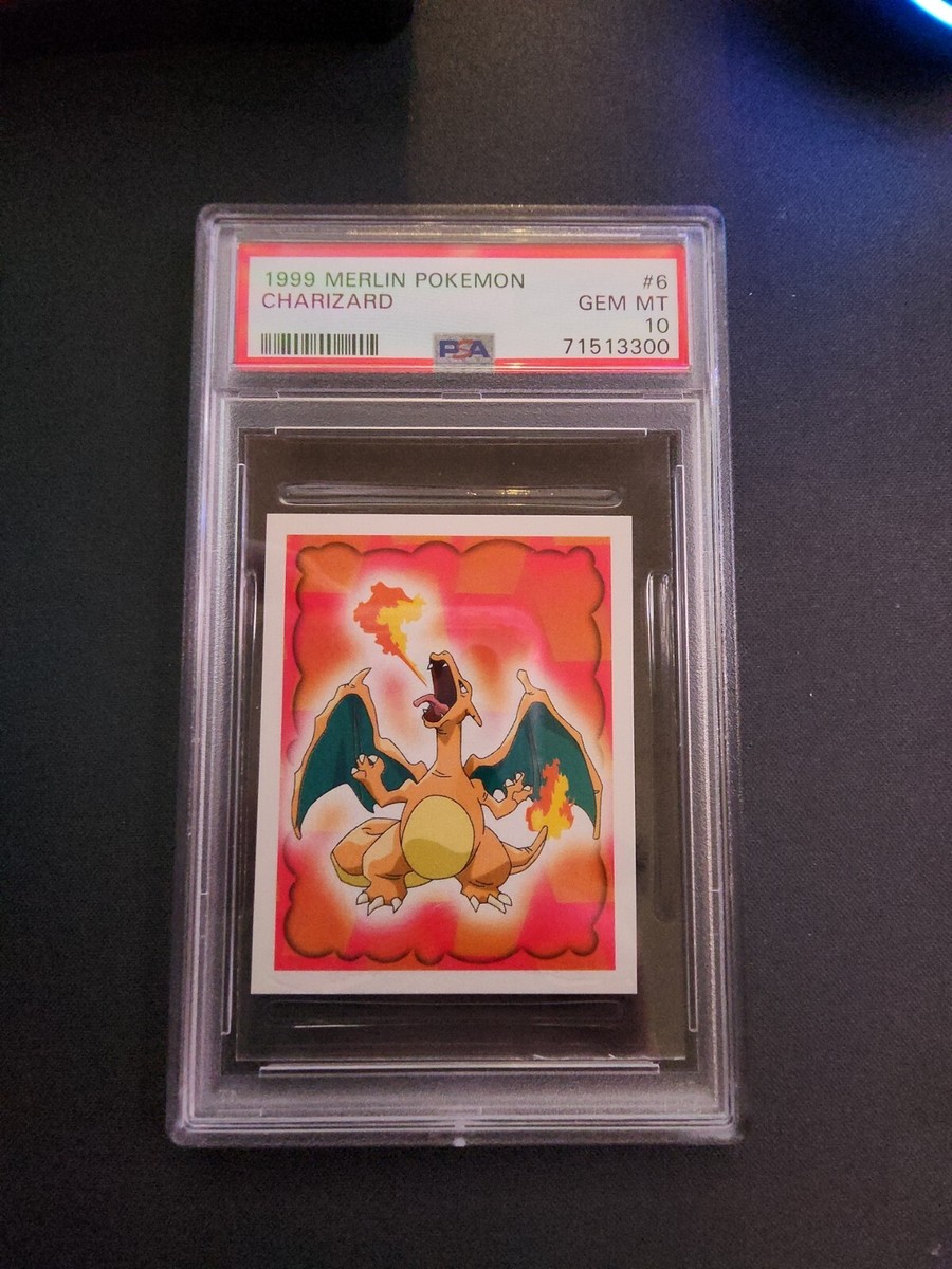 1999 Merlin Pokemon Charizard Sticker #6 PSA 10 Gem Mint | eBay