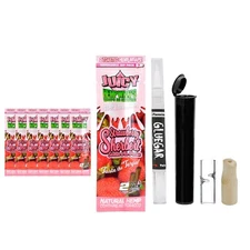 Juicy Hemp Wraps- 8 Pack- Strawberry Sherbert- GlueGar OG 3ml, Glass & Wood Tips