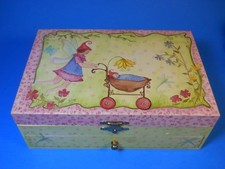 Boîte à bijoux design fées avec miroir libellule papillon ange fleurs 9"